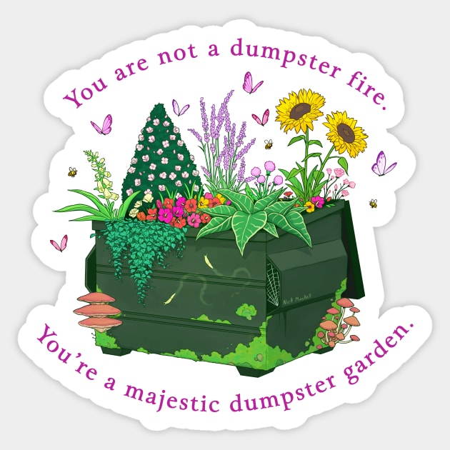 Dumpster Garden Sticker by Nick Maskell Designs